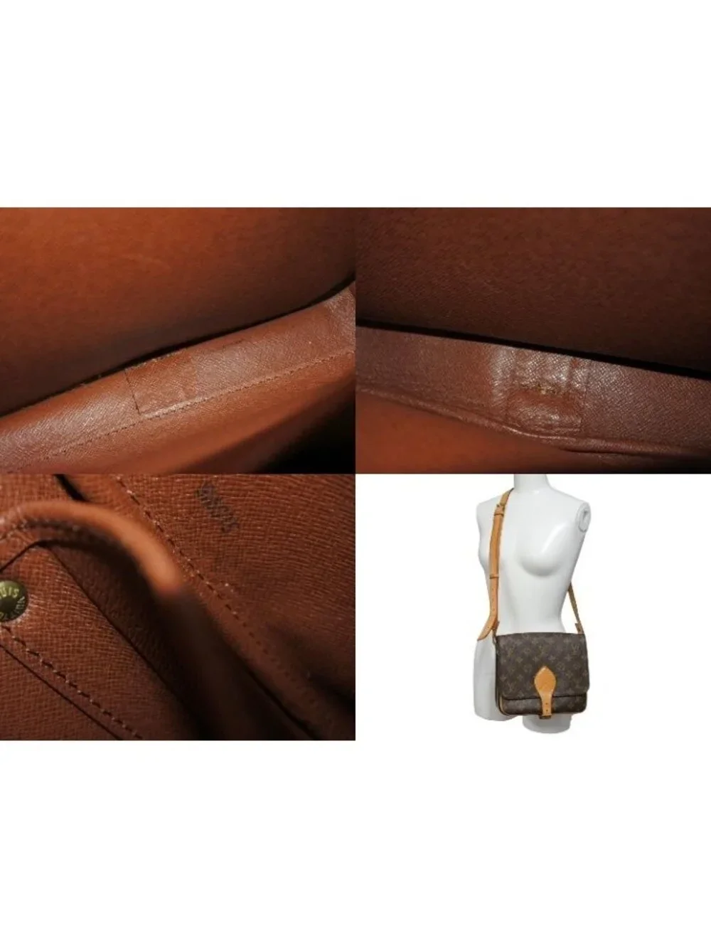 Louis Vuitton Cartouchiere MM Shoulder Bag Monogram Canvas Brown